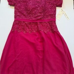 Chic Fuchsia Lace Formal Dress